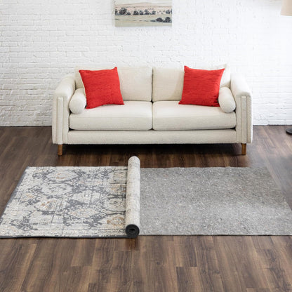 Non Slip Rug Pad 3' x 5'- 1/4" Thick Felt + Latex Rubber Gripper - Dual Surface Cushion for Hardwood, Carpet, Tile Floors, Made in USA - Colors C