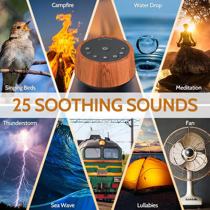 Sound Machines Sleep White Noise Machine with 25 Soothing Sounds 32 Volume Levels 5 Timers and 4 Sound Categories and Memory Function for Kids Adults and Home