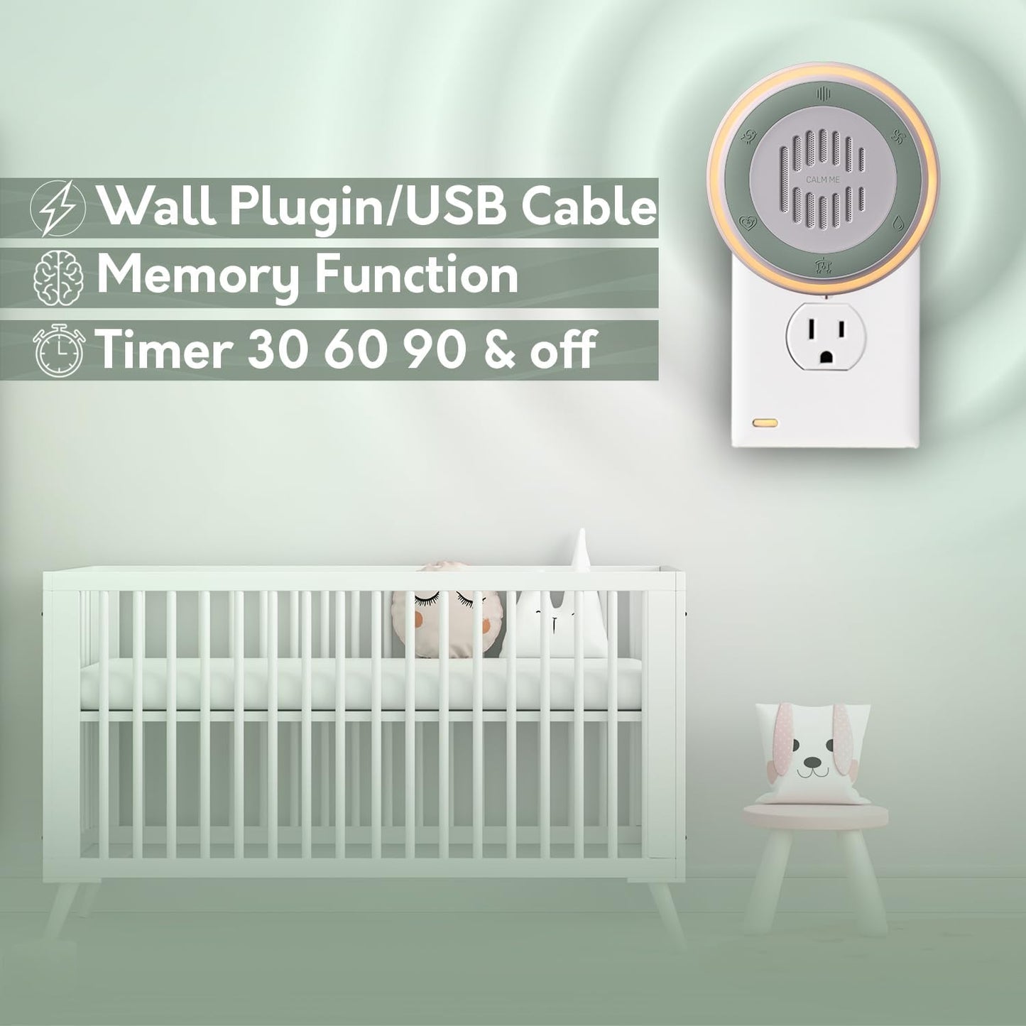 Wall Plug in White Noise Sound Machine for Office Privacy & Noise Canceling, White Noise Machine for Sleeping Adults & Baby, Therapy Noise Blocker with 20 Soothing Sounds & Nightlight .