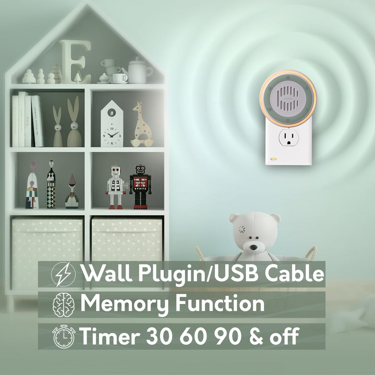 Wall Plug in White Noise Sound Machine for Office Privacy & Noise Canceling, White Noise Machine for Sleeping Adults & Baby, Therapy Noise Blocker with 20 Soothing Sounds & Nightlight .