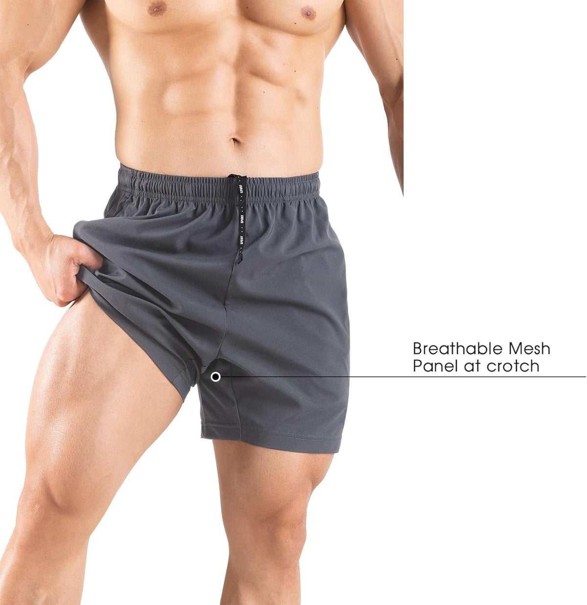 Men's 5" Running Shorts 2 Pack Quick Dry Athletic Workout Gym Shorts with Zipper Pockets