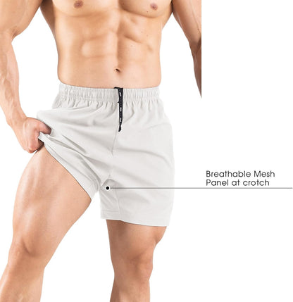 Men's 5" Running Shorts 2 Pack Quick Dry Athletic Workout Gym Shorts with Zipper Pockets