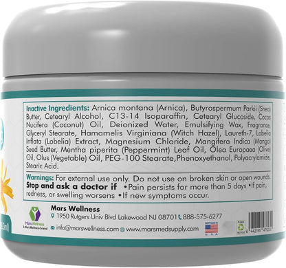MG+ Magnesium Cream Pain Relief - Extra Strength Magnesium and Arnica Cream - 4 OZ Tub - Neuropathy, Muscle Pain, and Leg Cramps Relief - 1 Pack