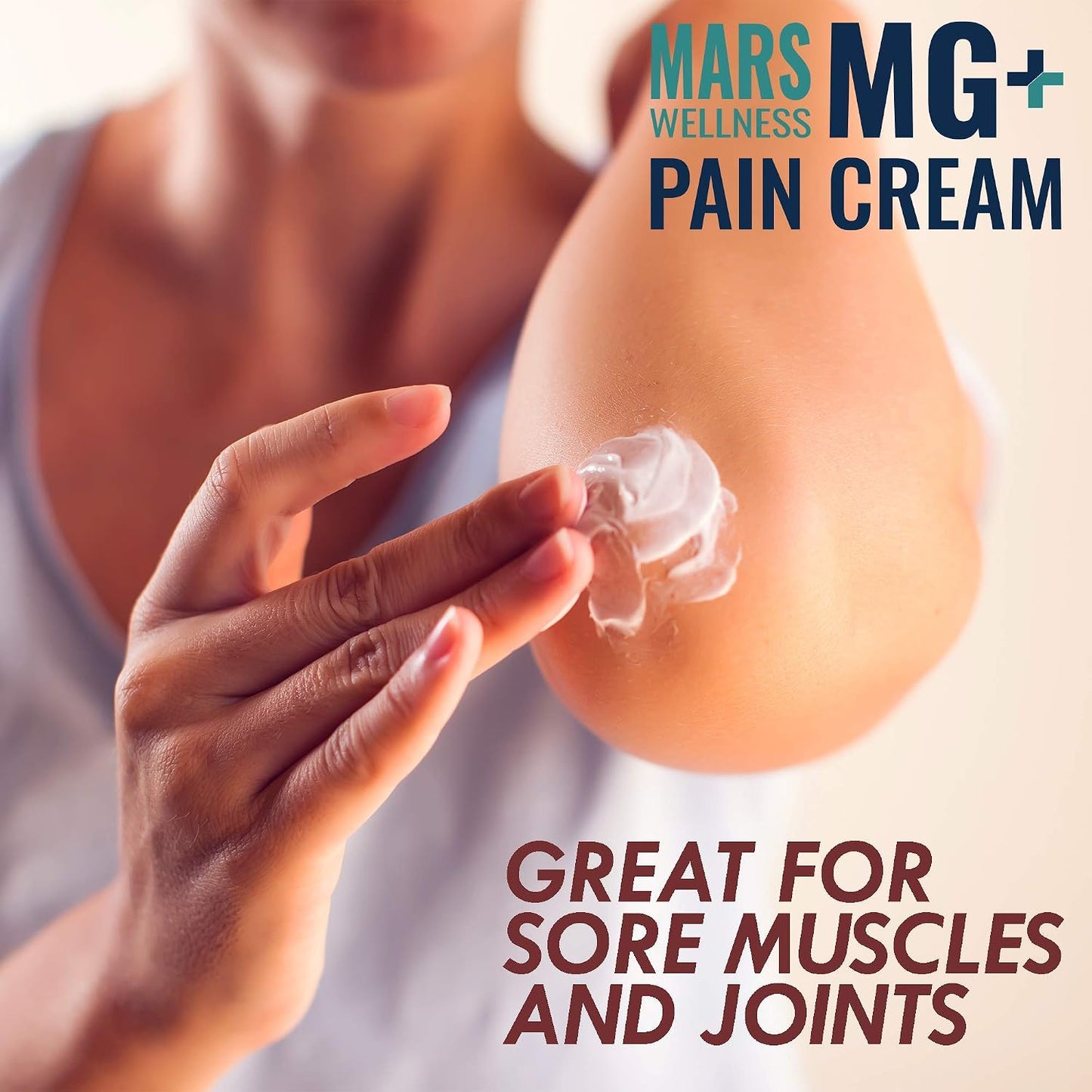 MG+ Magnesium Cream Pain Relief - Extra Strength Magnesium and Arnica Cream - 4 OZ Tub - Neuropathy, Muscle Pain, and Leg Cramps Relief - 1 Pack