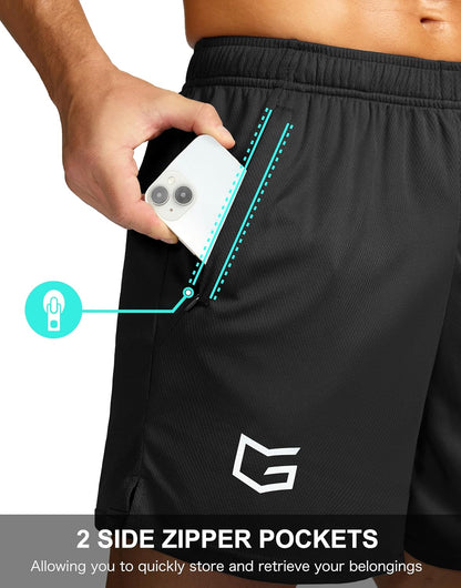 Men's 5"/ 7"/ 9" Workout Running Shorts Quick Dry Lightweight Gym Shorts with Zip Pockets