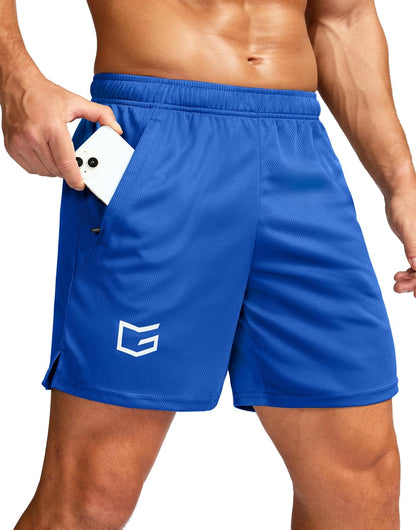 Men's 5"/ 7"/ 9" Workout Running Shorts Quick Dry Lightweight Gym Shorts with Zip Pockets