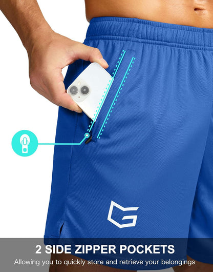 Men's 5"/ 7"/ 9" Workout Running Shorts Quick Dry Lightweight Gym Shorts with Zip Pockets