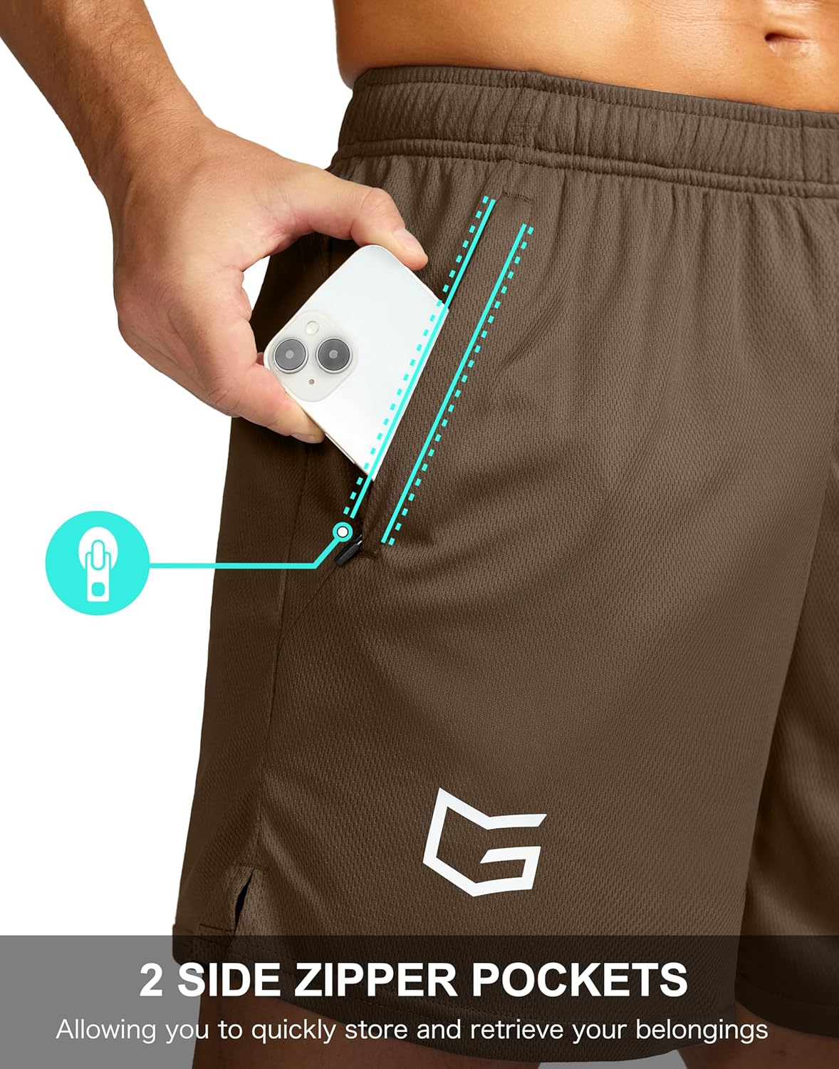 Men's 5"/ 7"/ 9" Workout Running Shorts Quick Dry Lightweight Gym Shorts with Zip Pockets