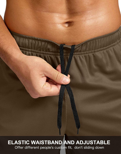 Men's 5"/ 7"/ 9" Workout Running Shorts Quick Dry Lightweight Gym Shorts with Zip Pockets