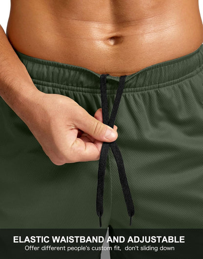Men's 5"/ 7"/ 9" Workout Running Shorts Quick Dry Lightweight Gym Shorts with Zip Pockets