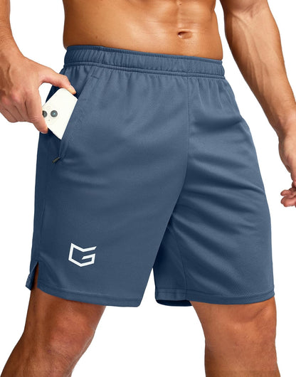 Men's 5"/ 7"/ 9" Workout Running Shorts Quick Dry Lightweight Gym Shorts with Zip Pockets