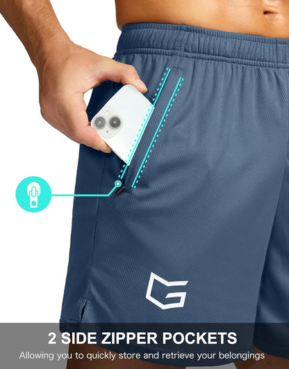 Men's 5"/ 7"/ 9" Workout Running Shorts Quick Dry Lightweight Gym Shorts with Zip Pockets