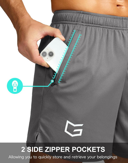 Men's 5"/ 7"/ 9" Workout Running Shorts Quick Dry Lightweight Gym Shorts with Zip Pockets