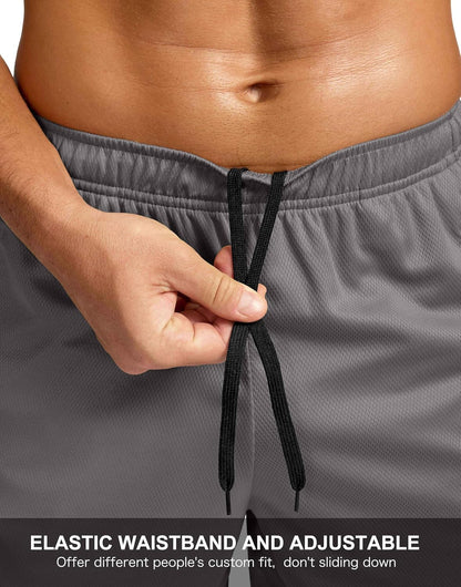 Men's 5"/ 7"/ 9" Workout Running Shorts Quick Dry Lightweight Gym Shorts with Zip Pockets