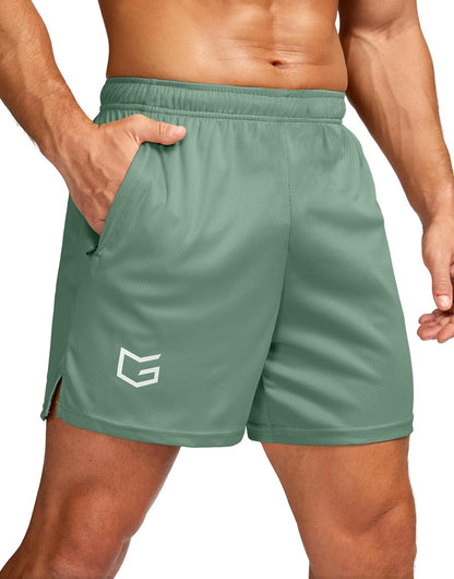 Men's 5"/ 7"/ 9" Workout Running Shorts Quick Dry Lightweight Gym Shorts with Zip Pockets