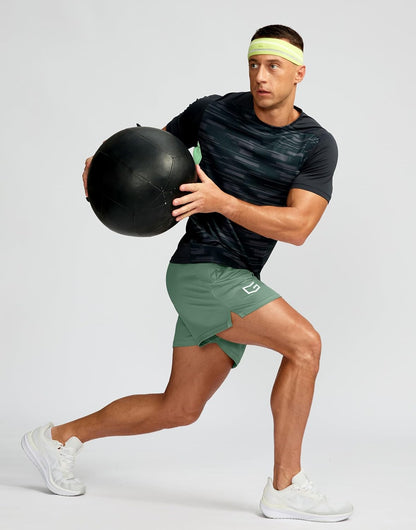 Men's 5"/ 7"/ 9" Workout Running Shorts Quick Dry Lightweight Gym Shorts with Zip Pockets
