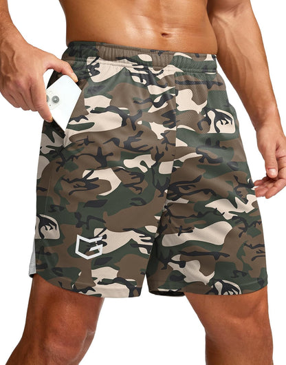 Men's 5"/ 7"/ 9" Workout Running Shorts Quick Dry Lightweight Gym Shorts with Zip Pockets