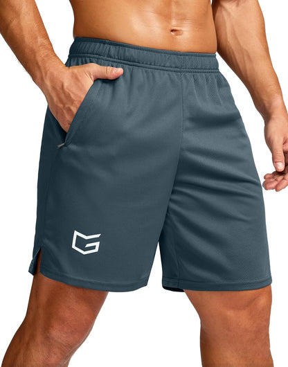 Men's 5"/ 7"/ 9" Workout Running Shorts Quick Dry Lightweight Gym Shorts with Zip Pockets