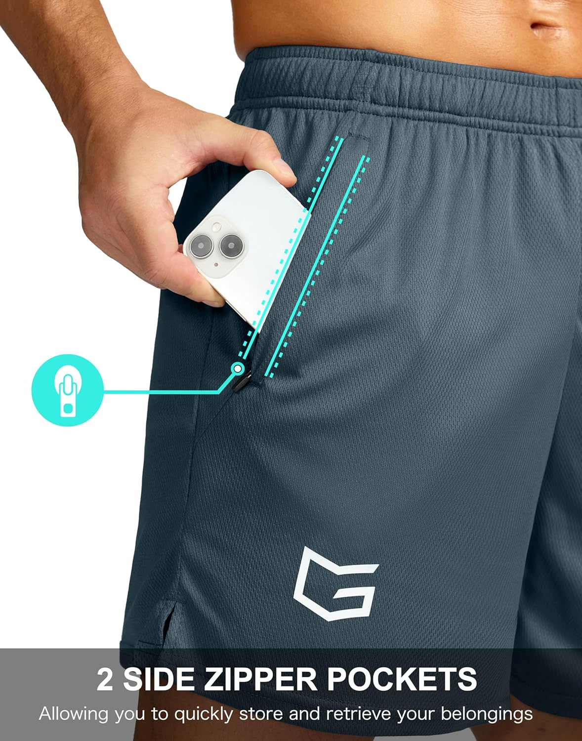 Men's 5"/ 7"/ 9" Workout Running Shorts Quick Dry Lightweight Gym Shorts with Zip Pockets