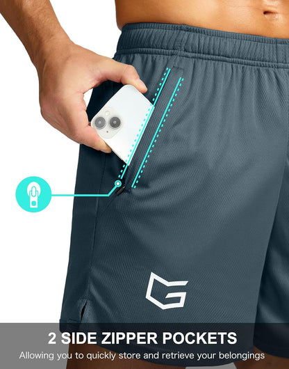Men's 5"/ 7"/ 9" Workout Running Shorts Quick Dry Lightweight Gym Shorts with Zip Pockets