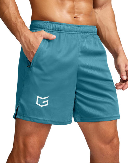Men's 5"/ 7"/ 9" Workout Running Shorts Quick Dry Lightweight Gym Shorts with Zip Pockets