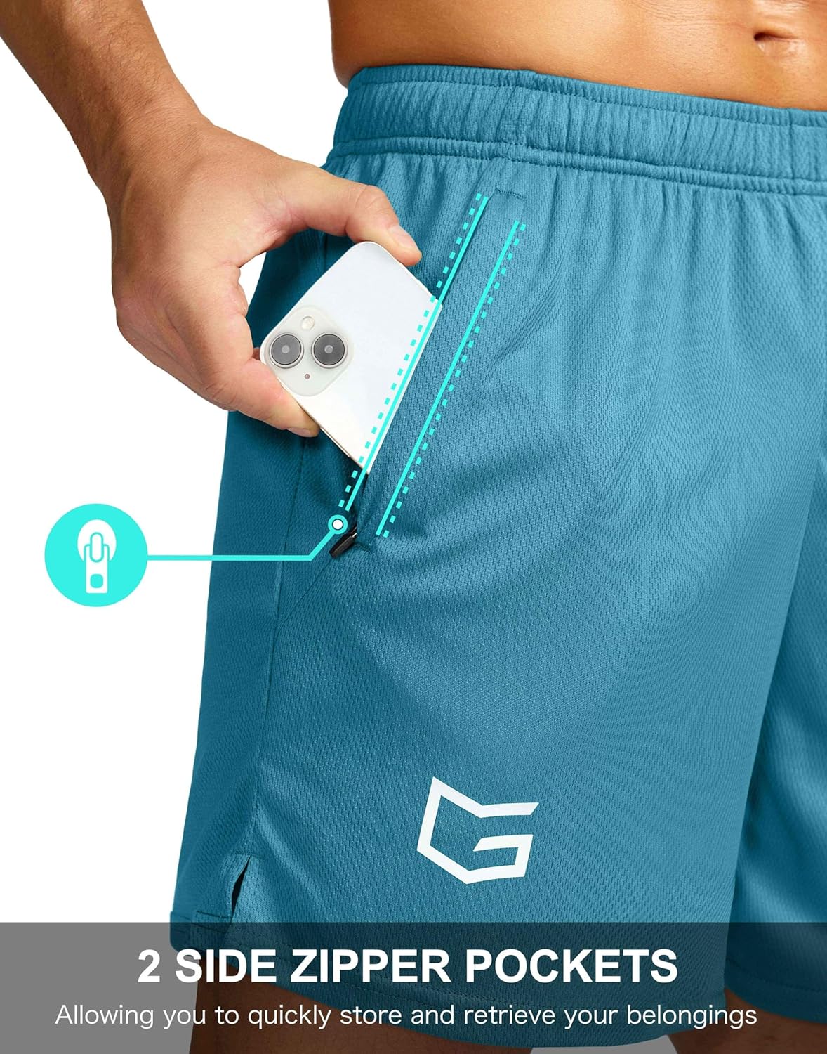 Men's 5"/ 7"/ 9" Workout Running Shorts Quick Dry Lightweight Gym Shorts with Zip Pockets
