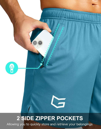 Men's 5"/ 7"/ 9" Workout Running Shorts Quick Dry Lightweight Gym Shorts with Zip Pockets