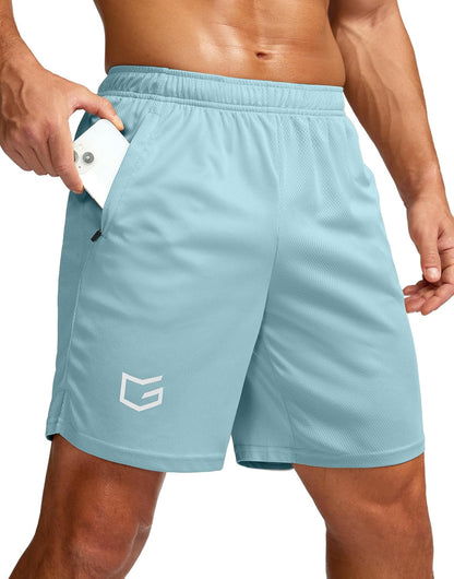 Men's 5"/ 7"/ 9" Workout Running Shorts Quick Dry Lightweight Gym Shorts with Zip Pockets