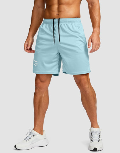 Men's 5"/ 7"/ 9" Workout Running Shorts Quick Dry Lightweight Gym Shorts with Zip Pockets