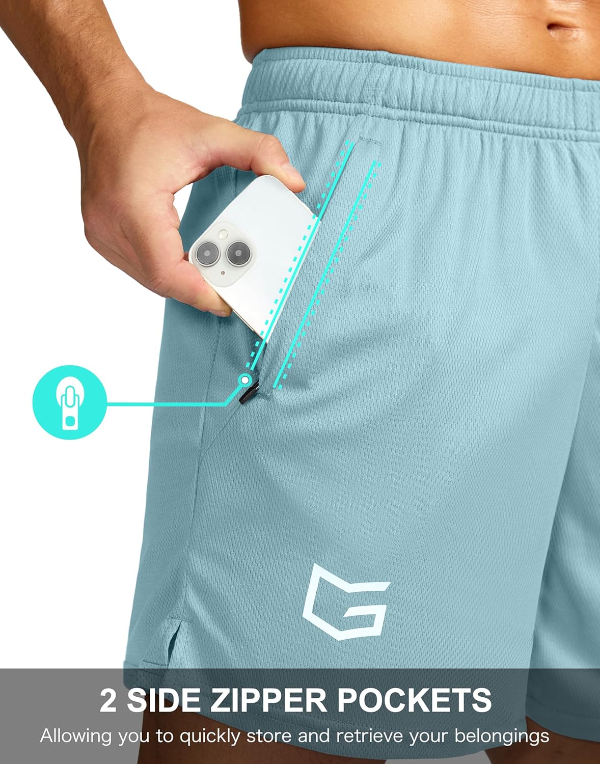 Men's 5"/ 7"/ 9" Workout Running Shorts Quick Dry Lightweight Gym Shorts with Zip Pockets