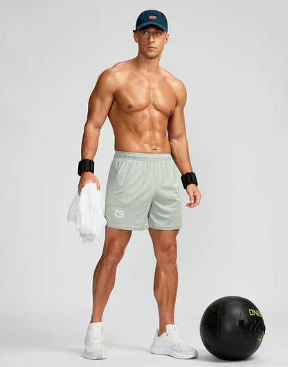 Men's 5"/ 7"/ 9" Workout Running Shorts Quick Dry Lightweight Gym Shorts with Zip Pockets