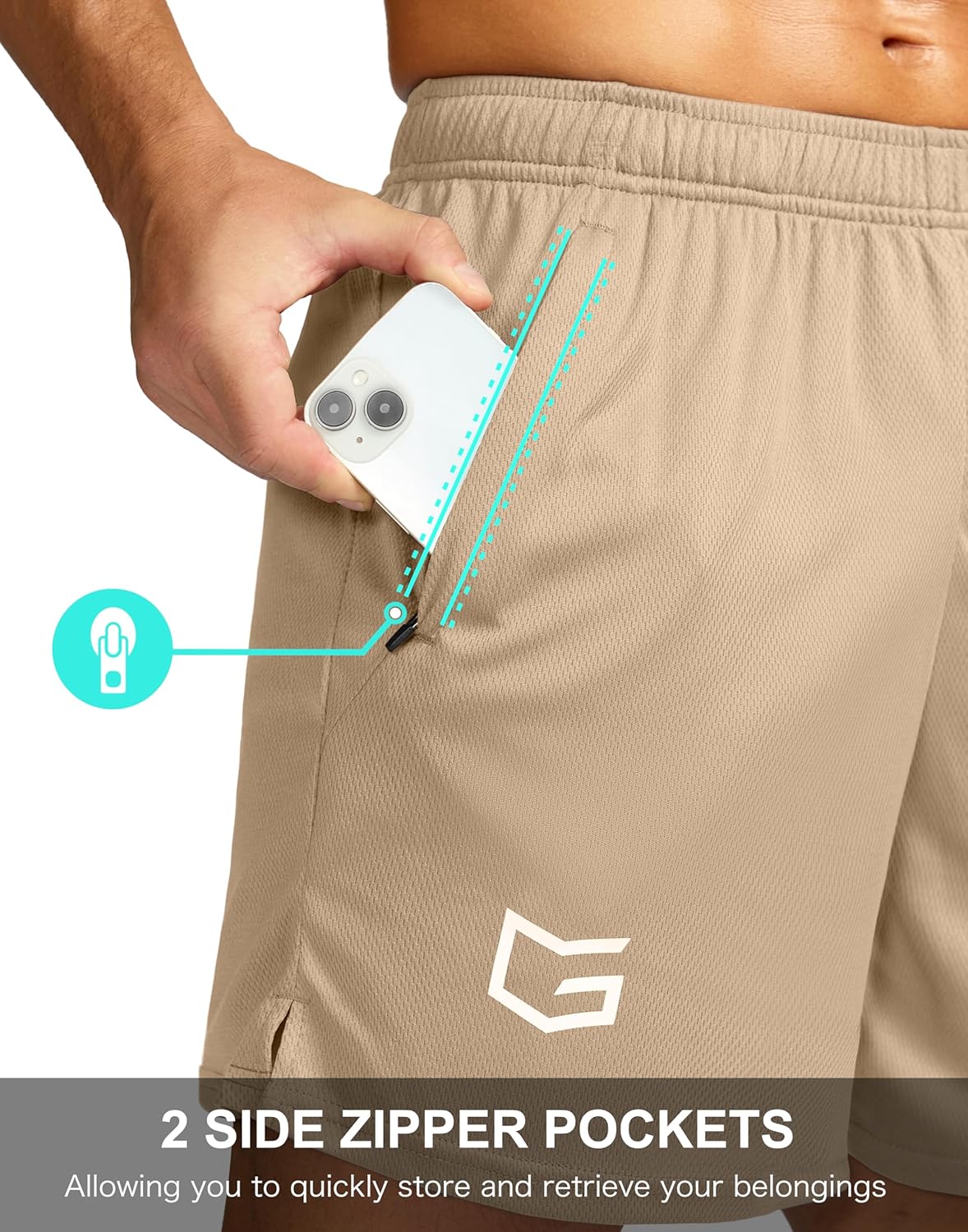Men's 5"/ 7"/ 9" Workout Running Shorts Quick Dry Lightweight Gym Shorts with Zip Pockets