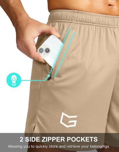 Men's 5"/ 7"/ 9" Workout Running Shorts Quick Dry Lightweight Gym Shorts with Zip Pockets
