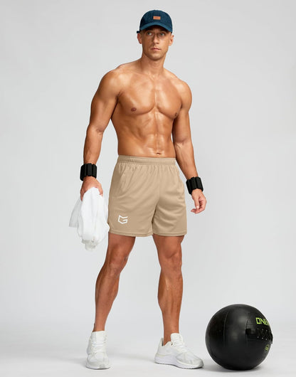 Men's 5"/ 7"/ 9" Workout Running Shorts Quick Dry Lightweight Gym Shorts with Zip Pockets
