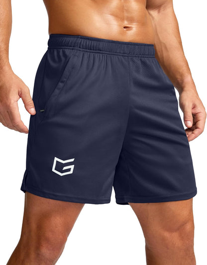 Men's 5"/ 7"/ 9" Workout Running Shorts Quick Dry Lightweight Gym Shorts with Zip Pockets