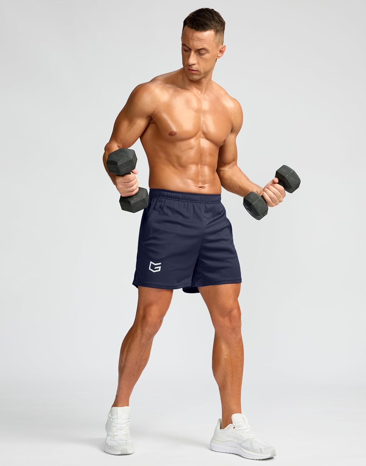 Men's 5"/ 7"/ 9" Workout Running Shorts Quick Dry Lightweight Gym Shorts with Zip Pockets