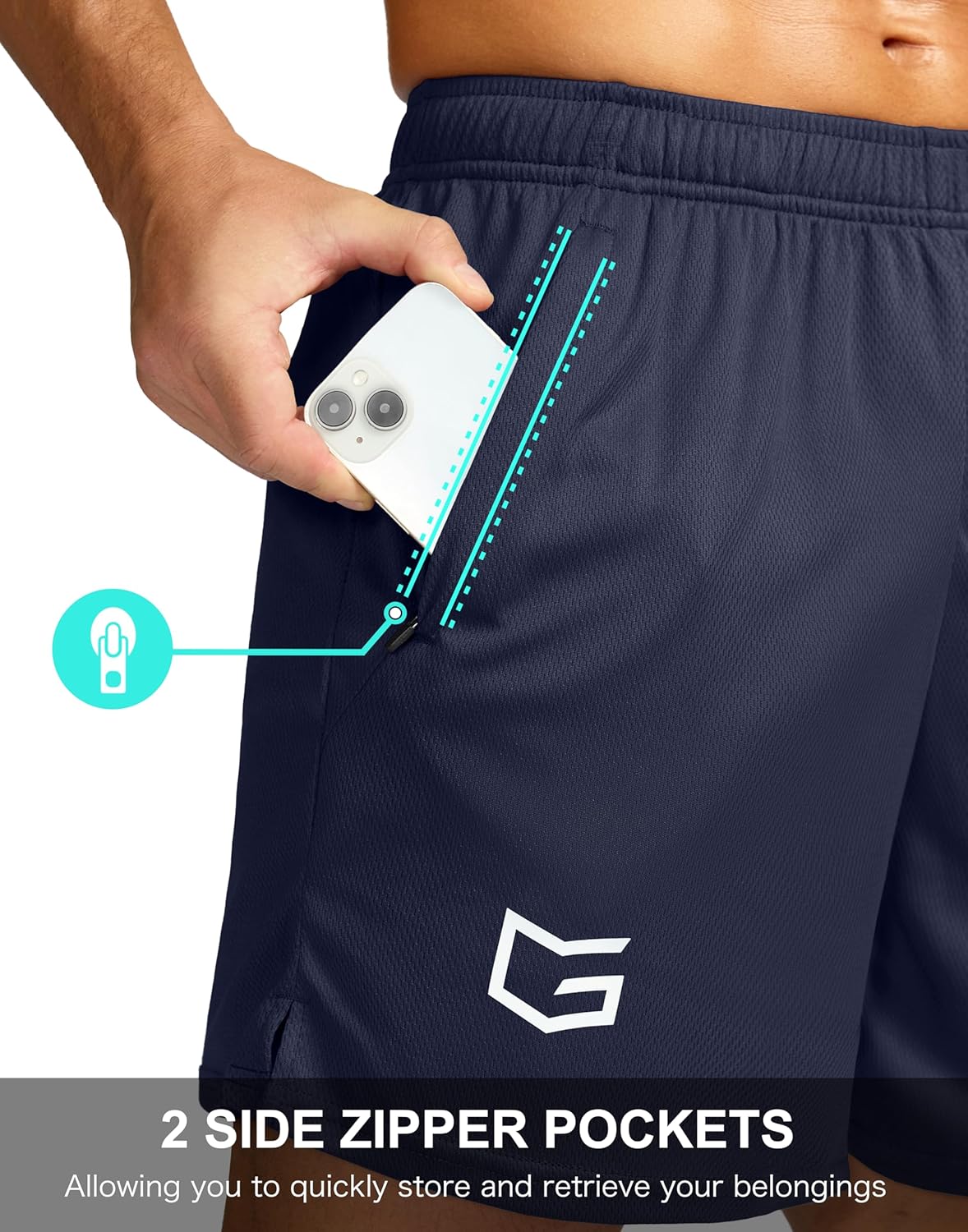 Men's 5"/ 7"/ 9" Workout Running Shorts Quick Dry Lightweight Gym Shorts with Zip Pockets