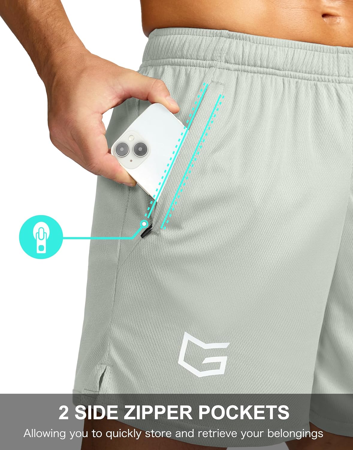 Men's 5"/ 7"/ 9" Workout Running Shorts Quick Dry Lightweight Gym Shorts with Zip Pockets