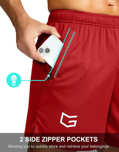 Men's 5"/ 7"/ 9" Workout Running Shorts Quick Dry Lightweight Gym Shorts with Zip Pockets