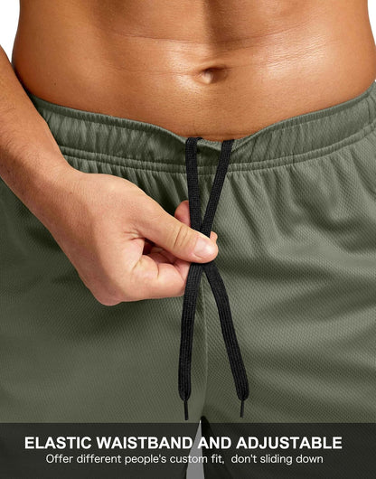 Men's 5"/ 7"/ 9" Workout Running Shorts Quick Dry Lightweight Gym Shorts with Zip Pockets