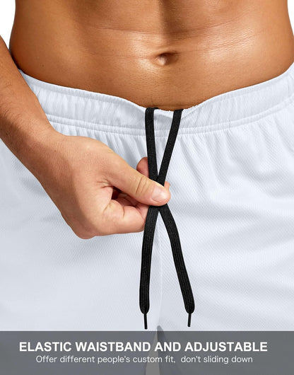 Men's 5"/ 7"/ 9" Workout Running Shorts Quick Dry Lightweight Gym Shorts with Zip Pockets