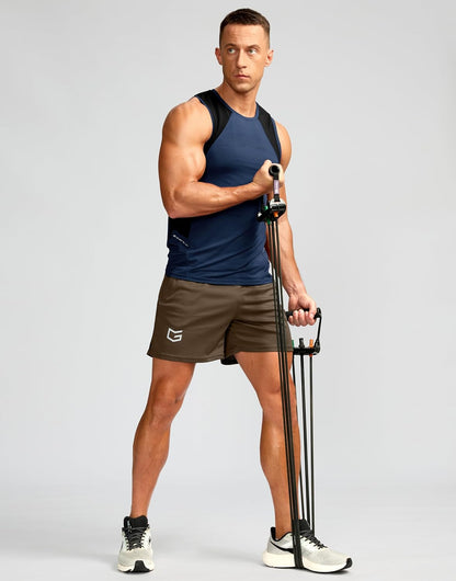 Men's 5"/ 7"/ 9" Workout Running Shorts Quick Dry Lightweight Gym Shorts with Zip Pockets