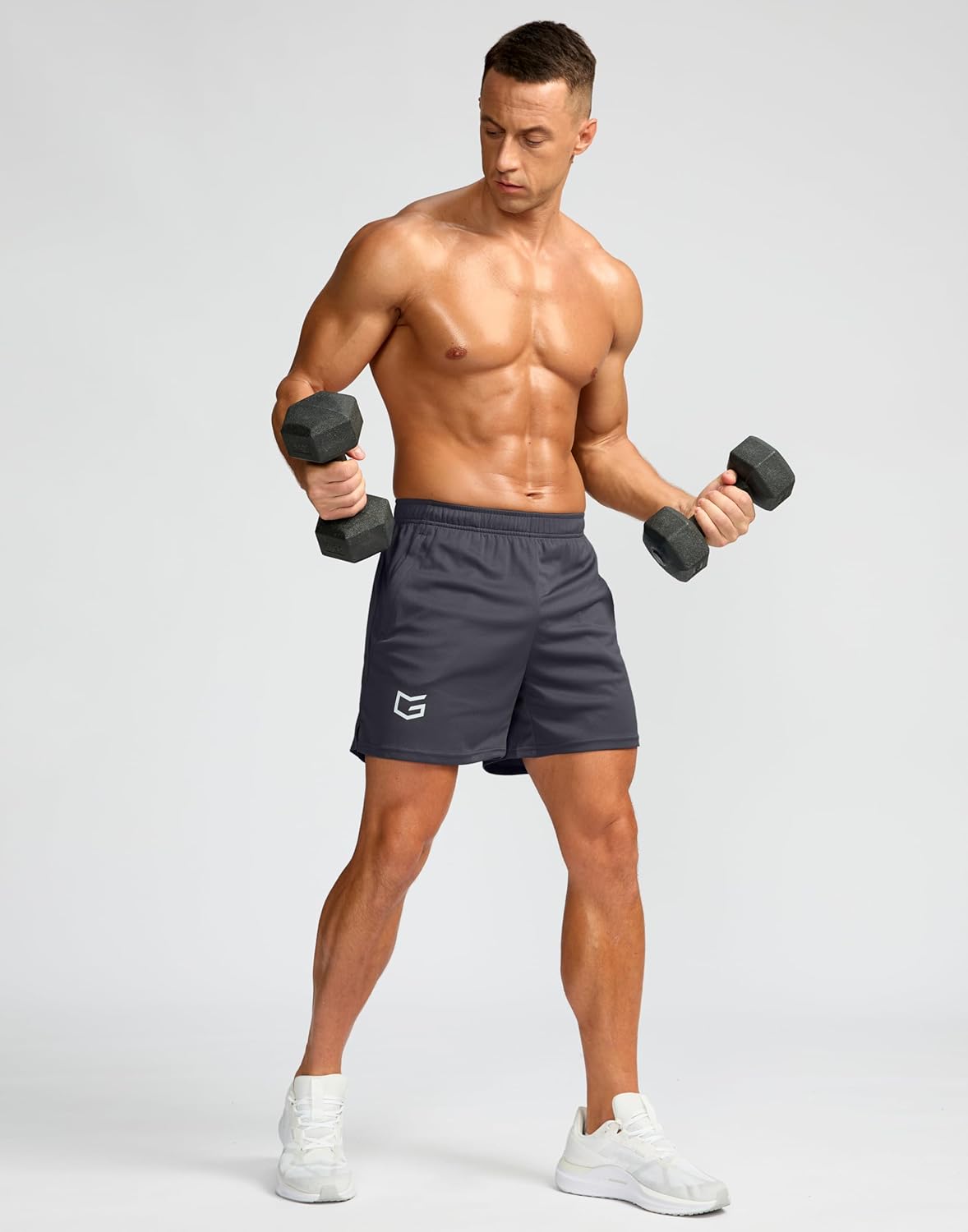 Men's 5"/ 7"/ 9" Workout Running Shorts Quick Dry Lightweight Gym Shorts with Zip Pockets