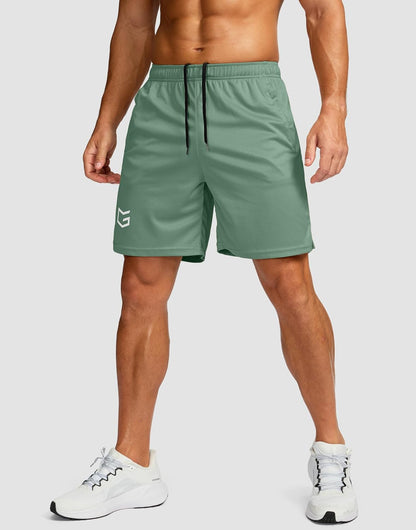 Men's 5"/ 7"/ 9" Workout Running Shorts Quick Dry Lightweight Gym Shorts with Zip Pockets
