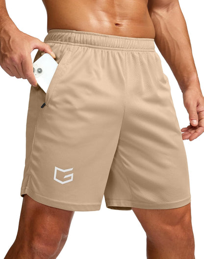Men's 5"/ 7"/ 9" Workout Running Shorts Quick Dry Lightweight Gym Shorts with Zip Pockets