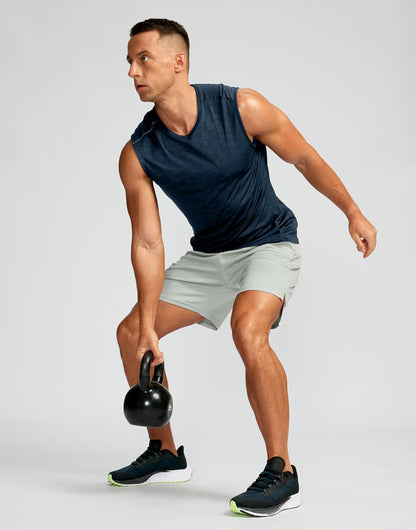 Men's 5"/ 7"/ 9" Workout Running Shorts Quick Dry Lightweight Gym Shorts with Zip Pockets
