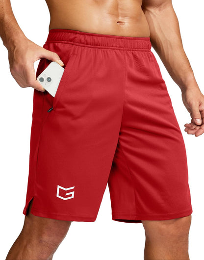 Men's 5"/ 7"/ 9" Workout Running Shorts Quick Dry Lightweight Gym Shorts with Zip Pockets