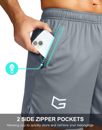 Men's 5"/ 7"/ 9" Workout Running Shorts Quick Dry Lightweight Gym Shorts with Zip Pockets