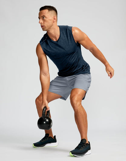 Men's 5"/ 7"/ 9" Workout Running Shorts Quick Dry Lightweight Gym Shorts with Zip Pockets