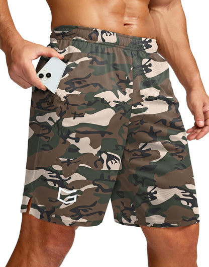 Men's 5"/ 7"/ 9" Workout Running Shorts Quick Dry Lightweight Gym Shorts with Zip Pockets